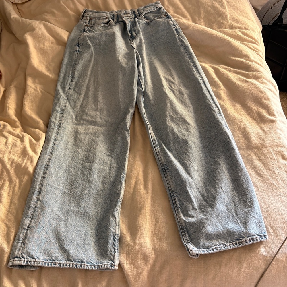 Light Blue Wide-Leg Jeans American Eagle
